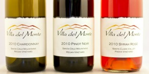 Three bottles of Villa del Monte Wine