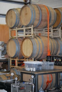 Wine barrels at Villa del Monte Winery
