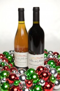 2009 Syrah Rose and 2009 Cab in Christmas balls